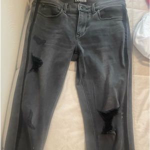 Black denim mid rise jeggings